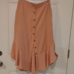 Lulus Button-Down Women's Pink Skirt Size M